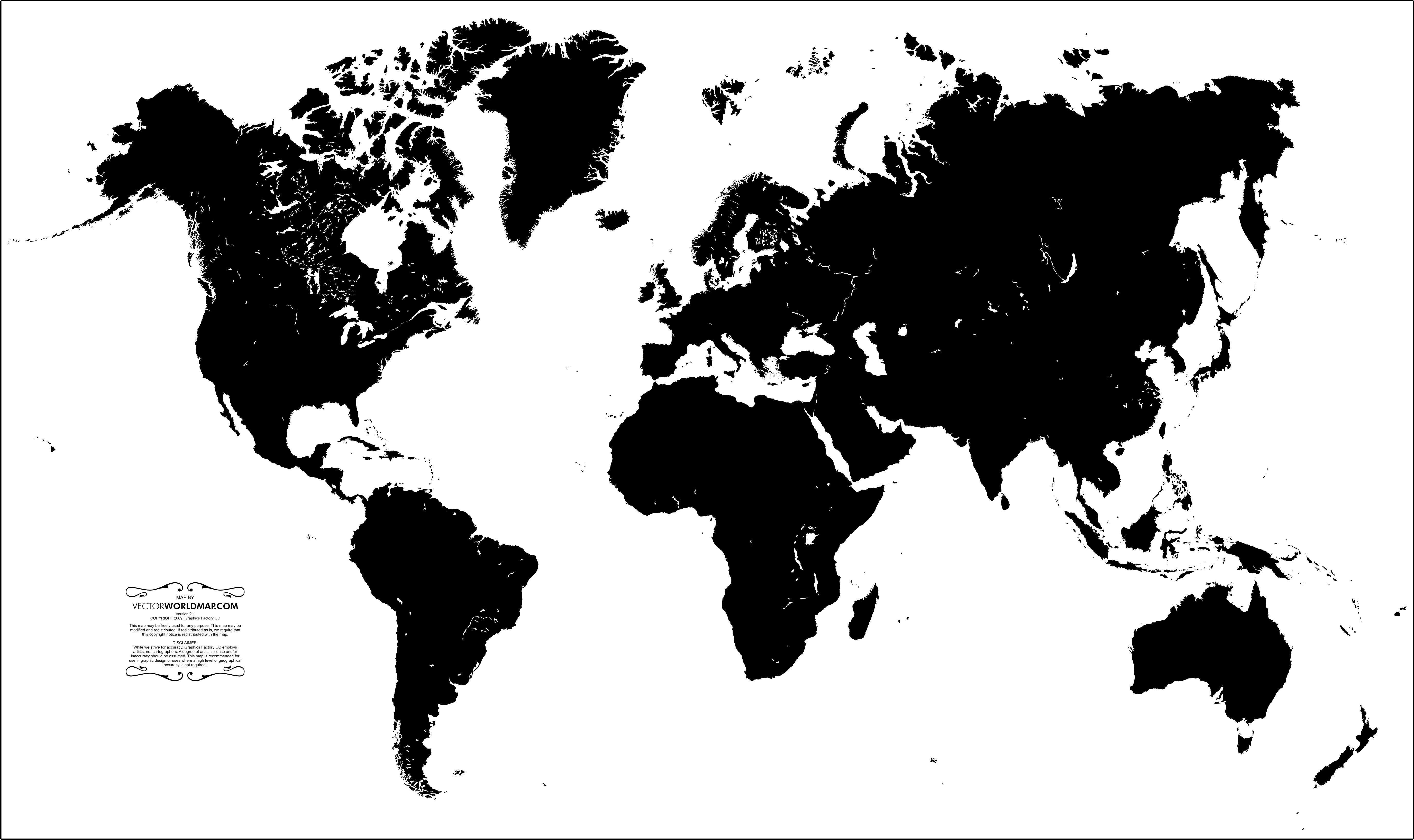 world map black and white blank