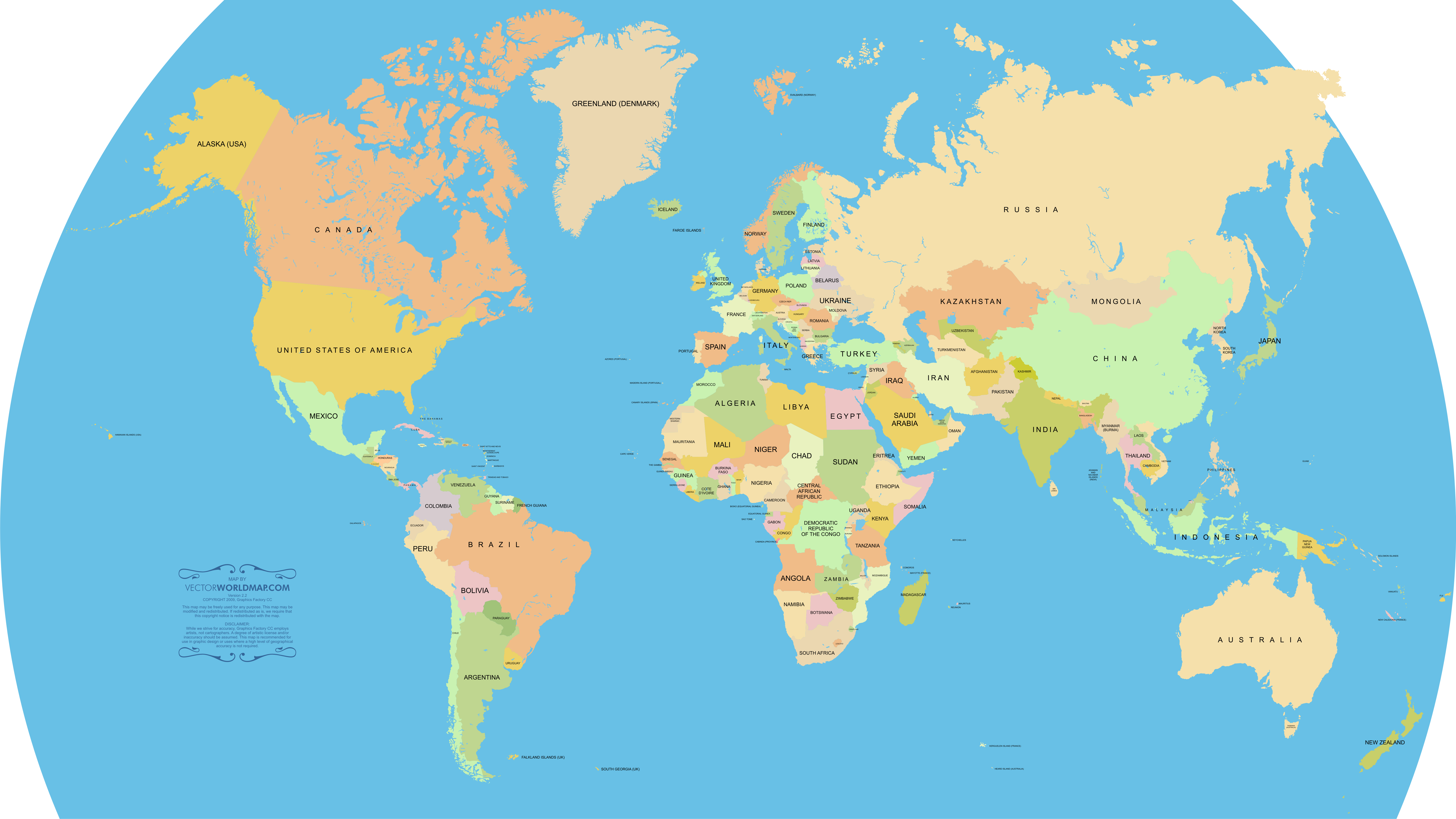 map of the world with countries